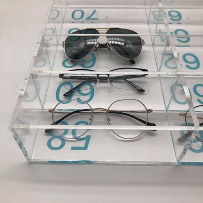Logotipo acrílico acrílico claro inodoro da tela de Box With Silk do organizador dos óculos de sol da caixa de exposição
